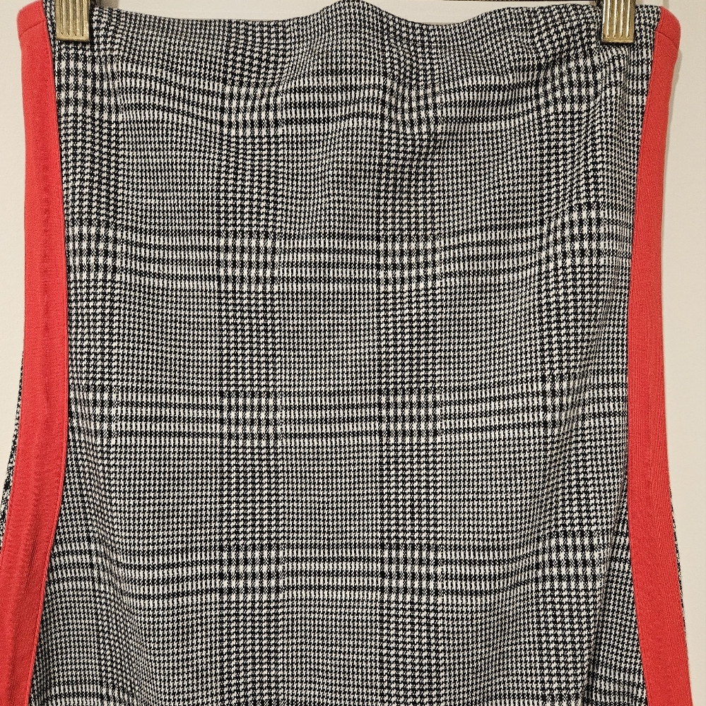 Express Plaid Tube Mini Dress With Red Stripes, Size Small, Black, White And Red - Picture 2 of 4